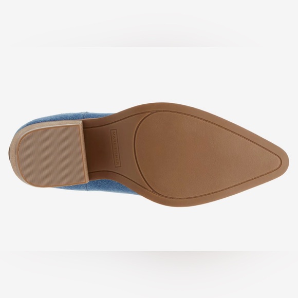 NWOT: Marc Fisher Gidden Denim Cowboy Bootie - Size 7.5 - Picture 7 of 7